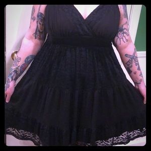 Torrid strappy black lace dress
